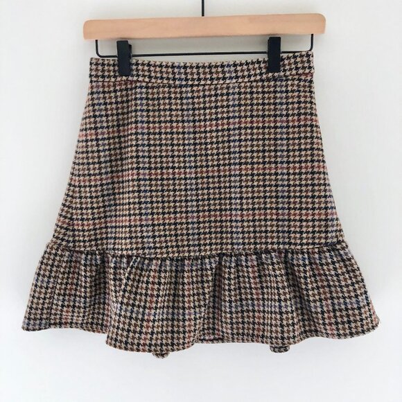 J. Crew Dresses & Skirts - J.Crew Houndstooth Flounce Mini Skirt